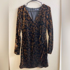 Zara Velvet animal print mini dress